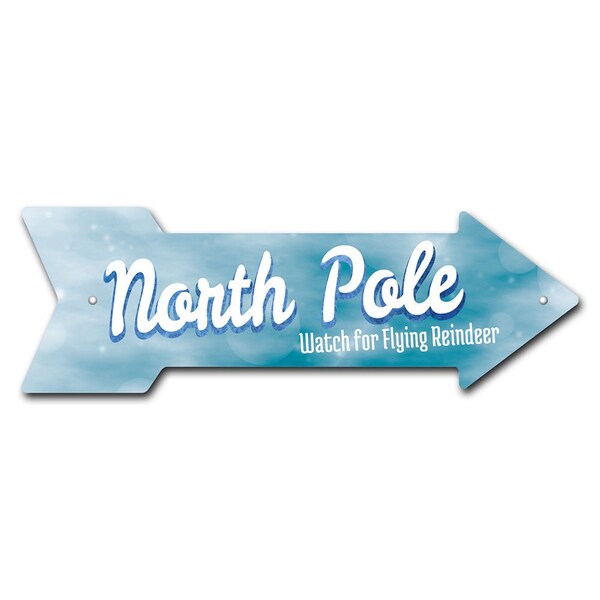 Signmission North Pole Arrow Sign Funny Home Decor 18in Wide P-ARROW-999703 - main